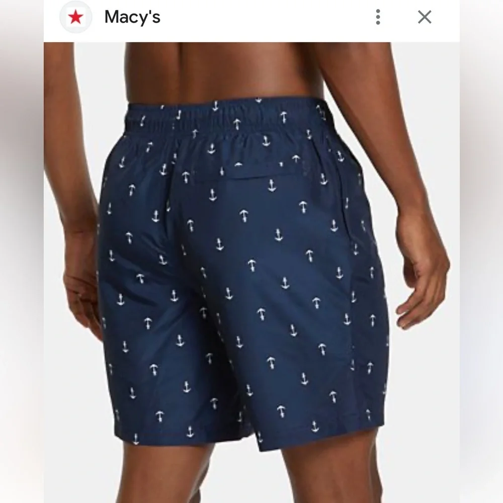NWT Trunks Nautical Navy Swim Shorts with Anchors L